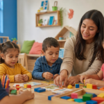 Estudiante de Unitécnica acompañando una actividad pedagógica de primera infancia